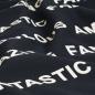 Preview: Sweat Stoff Textprint Amazing schwarz ecru - Bio